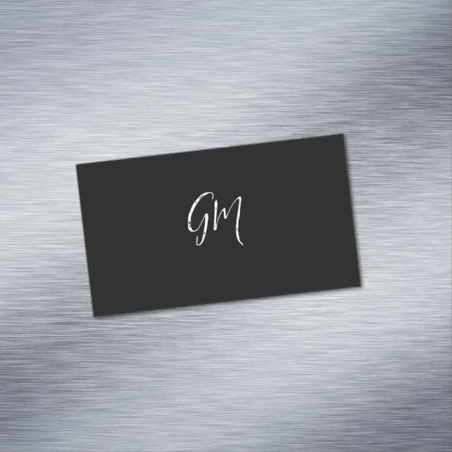 Cartão De Visitas Magnético Nome personalizado Iniciais personalizados com dua (Posição Original)