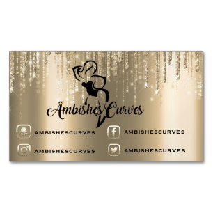 Cartão De Visitas Magnético O ouro social do Sepia dos meios goteja o metal do