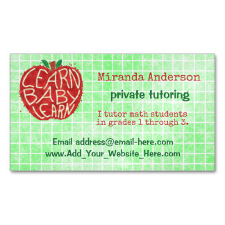 Cartão De Visitas Magnético O tutor privado do professor aprende o bebê Apple