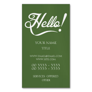 Cartão De Visitas Magnético Olá - Topo da Árvore