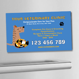 Cartão De Visitas Magnético Orçamento Editável Veterinário   Cuidado com Anima