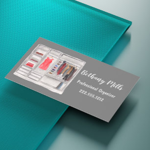 Cartão De Visitas Magnético Organizador Home Profissional de Aquarela