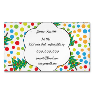 Cartão De Visitas Magnético Padrão das árvores de Natal