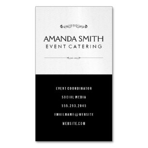 Cartão De Visitas Magnético Padrão de onda Na moda preto sutil