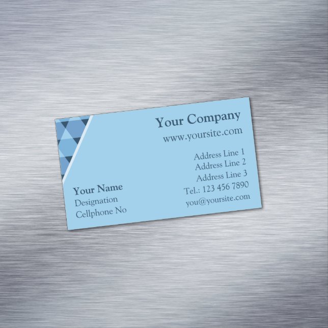 Cartão De Visitas Magnético Padrão de triângulos (Posição Original)