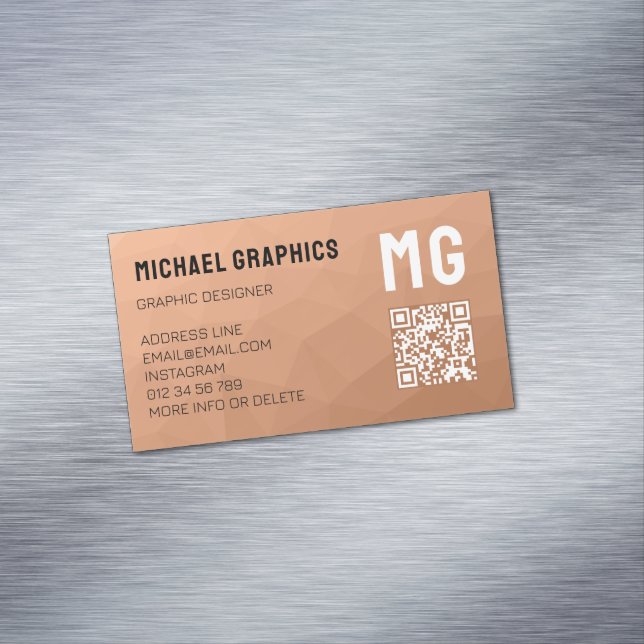 Cartão De Visitas Magnético Padrão geométrico de malha de cada gradiente, códi (Posição Original)