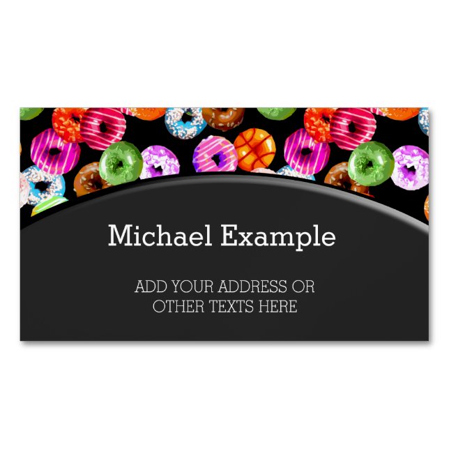 Cartão De Visitas Magnético Padrão perfeito do Rosquinha + seu backgr. & ideia (Frente)