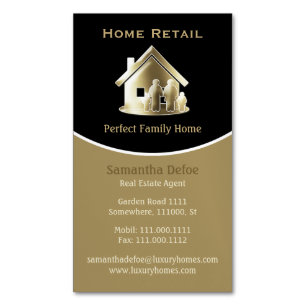 Cartão De Visitas Magnético Página inicial da família perfeita do agente imobi