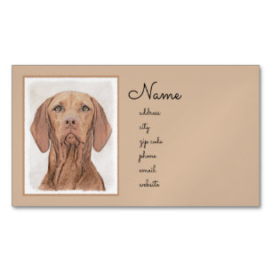 Cartão De Visitas Magnético Painting Vizsla - Arte de Cachorro Original