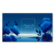 Paisagem Marítima Floral Azul Luminosa Monocromáti