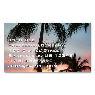 Cartão De Visitas Magnético Paisagem Tropical de Palms Sunset Fotografia