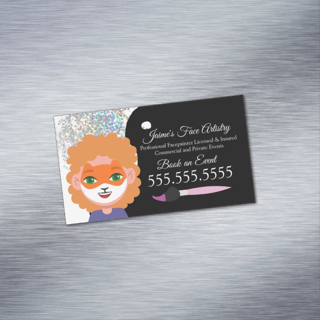 Cartão De Visitas Magnético Palhaço do Facebook de pintura de rosto bonito (Posição Original)