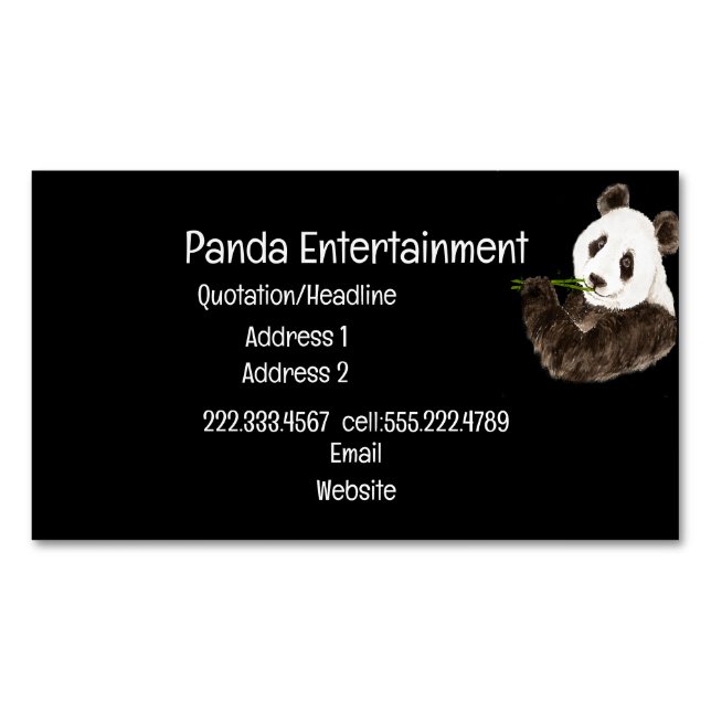 Cartão De Visitas Magnético Panda Cóta Personalizada, Urso Asiático, Animal (Frente)
