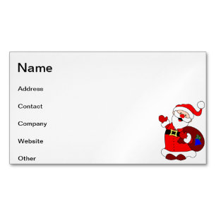 Cartão De Visitas Magnético Papai Noel e cliente de sacola de presentes