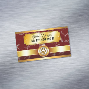 Cartão De Visitas Magnético Passeador de Cães e Pet Sitter Luxuoso com Pegada 