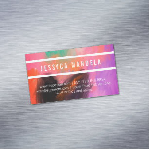 Cartão De Visitas Magnético Pastéis coloridos únicos
