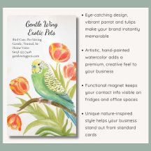 Periquito com Tulipas Animais Exóticos de Estimaçã