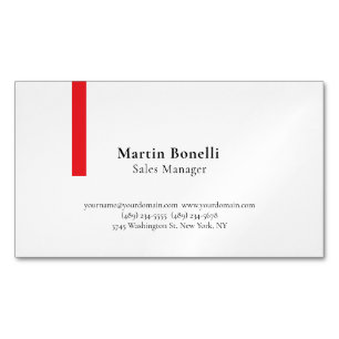 Cartão De Visitas Magnético Personalizado Profissional Simples Preto e Branco 