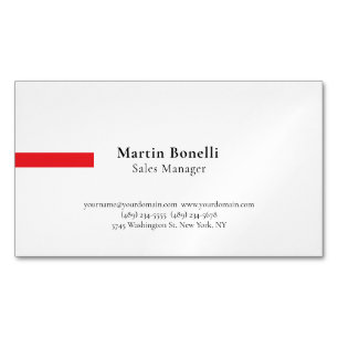 Cartão De Visitas Magnético Personalizado Profissional Simples Preto e Branco 