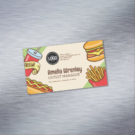 Cartão De Visitas Magnético Personalizar logotipo de empresa | Tema Hotdog do