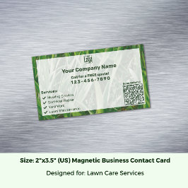 Cartão De Visitas Magnético Personalizar o CTA QR Code Green White Care