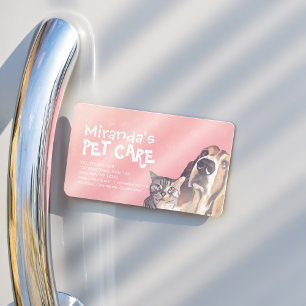 Cartão De Visitas Magnético Pet Care Sitting Bathing Grooming Salon Comida Com