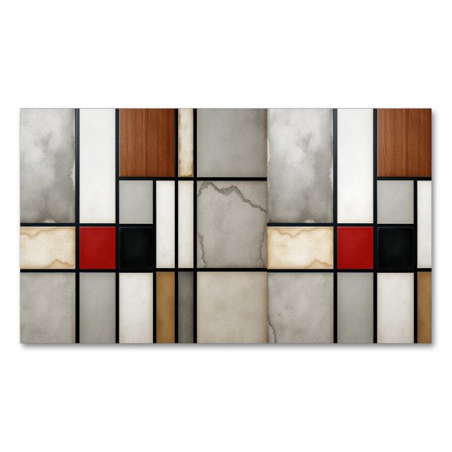 Cartão De Visitas Magnético Piet Mondrian Vintage (Frente)