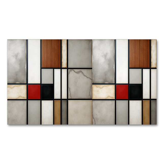 Cartão De Visitas Magnético Piet Mondrian Vintage (Frente)