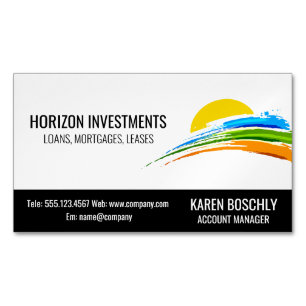 Cartão De Visitas Magnético Pincel de Pintura Solar e Colorido