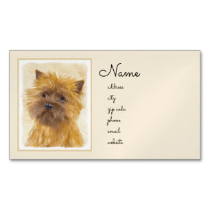Cartão De Visitas Magnético Pintura de Cairn Terrier - Arte de Cachorro Origin