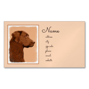 Cartão De Visitas Magnético Pintura de Labrador Retriever (Chocolate) - Arte C