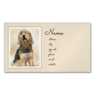 Cartão De Visitas Magnético Pintura de Otterhound - Arte Original de Cachorro