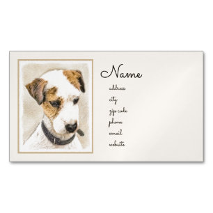 Cartão De Visitas Magnético Pintura de Parson Jack Russell Terrier - Arte Cani