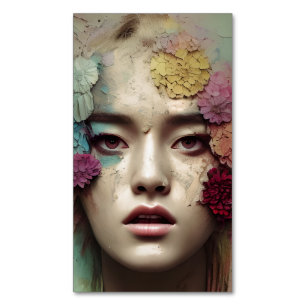 Cartão De Visitas Magnético Pintura desbotada, quebrada, fraturada em papel, m