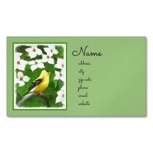 Cartão De Visitas Magnético Pintura Goldfinch - Arte Cachorra Original