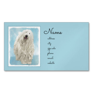 Cartão De Visitas Magnético Pintura Komondor - Arte Cachorra Original