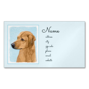 Cartão De Visitas Magnético Pintura Ridgeback da Rodésia - Arte Cachorra Origi