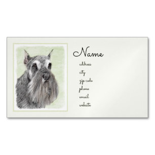 Cartão De Visitas Magnético Pintura Schnauzer (Giant, Standard) - Arte Canina