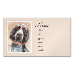 Cartão De Visitas Magnético Pintura Spinone Italiano - Arte Cachorro Original