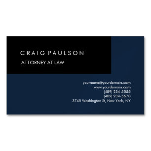 Cartão De Visitas Magnético Planta Elegante Negra Negra Marinho Linn