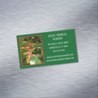 Cartão De Visitas Magnético Plantas Tropicais Do Enfermeiro De Plantas Verdes 