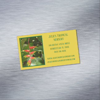 Cartão De Visitas Magnético Plantas Tropicais Do Enfermeiro De Plantas Verdes 