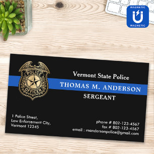 Cartão De Visitas Magnético Polícia de emblema personalizado do agente policia