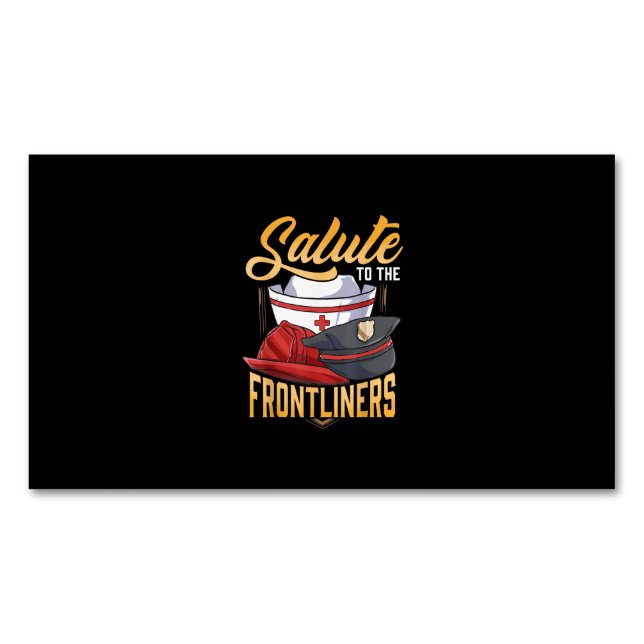 Cartão De Visitas Magnético Polícia Engraçado Bombeiro Frontliner Enfermeiros  (Frente)