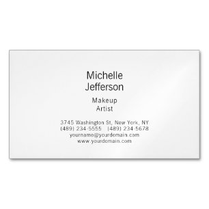 Cartão De Visitas Magnético Preto e Branco Minimalista Simples Moderno