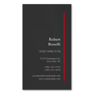 Cartão De Visitas Magnético Preto Moderno Simples Minimalista