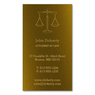 Cartão De Visitas Magnético Procurador-Geral Escalas perfeitas de Ouro da Ju