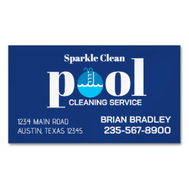Cartão De Visitas Magnético Professional Pool Cleaning Service