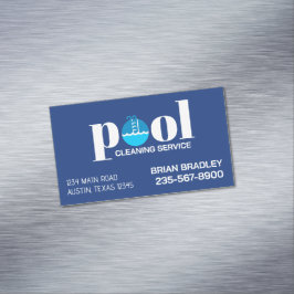 Cartão De Visitas Magnético Professional Pool Cleaning Service