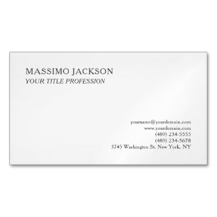 Cartão De Visitas Magnético Profissional Clássico Simples